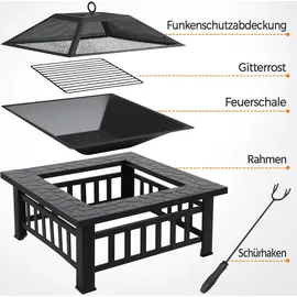 Yaheetech Feuerschale Ø 3 cm Schwarz