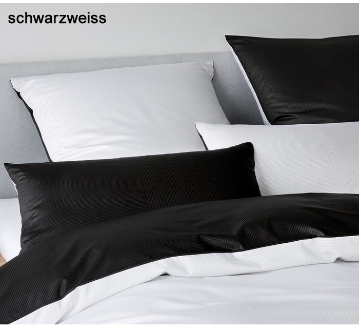 Elegante Bettwäsche Flip - 155x220 cm + 80x80 cm	schwarzweiss