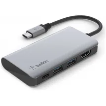 Belkin USB-C 4-in-1 Multiport Adapter, grau