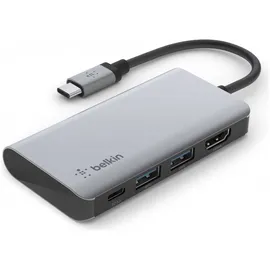 Belkin USB-C 4-in-1 Multiport Adapter, grau