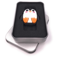 Onwomania Pinguin Flach Ründlich niedlich USB Stick in Alu Geschenkbox 32 GB USB 3.0