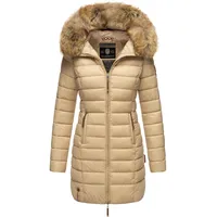 MARIKOO Damen Winter Übergangs Jacke Winterjacke Stepp Mantel gesteppt B647 [B647-Rosen-Beige-Gr.XXL] - XXL