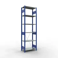 Schulte Lagertechnik Fachbodenregal Metall 2500 x 750 x 400 mm enzianblau/verzinkt 6 Fachböden