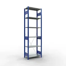 Schulte Lagertechnik Fachbodenregal Metall 2500 x 750 x 400 mm enzianblau/verzinkt 6 Fachböden