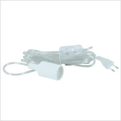 Parus by Venso E27 Lampenfassung 4m Kabel Transparent, Eurostecker, Venso Ecosolutions Lampenfassung E27 mit Kabel für E27 LED Lampe, Bulb Holder, Kabel für Lampe, Fassung E27