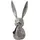 deluke Deko-Hasenkopf HEPO mit Pfeife Aluminium Silber 68x27x27cm Hasenkopf Tier-Dekoration