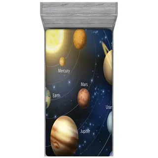 ABAKUHAUS Spannbettlaken Polyester 90 x 200 cm Nachtblau Ringelblume