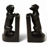 FTWdesign Buchstütze Dackel Hunde Buchständer in Schwarz im 2er-Set