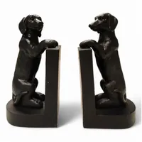 FTWdesign Buchstütze Dackel Hunde Buchständer in Schwarz im 2er-Set