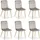 Homestyle4u Esszimmerstuhl Samt Beige/Grau 6er Set