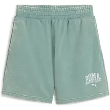 Puma Class Washed 5" French Terry Sweatshorts Damen 30 green moon XS