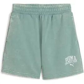 Puma Class Washed 5" French Terry Sweatshorts Damen 30 green moon XS