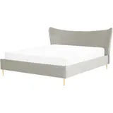 Beliani Chaleix 180 x 200 cm Hellgrau Gold