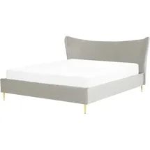 Beliani Chaleix 180 x 200 cm Hellgrau Gold