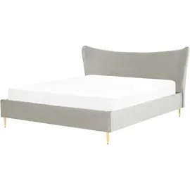 Beliani Chaleix 180 x 200 cm Hellgrau Gold