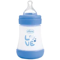 Chicco Flasche Perfect 5, Antikolik Flasche 150 ml, Förderfrei, Baby 0+, Silikon Schnuller, Bifunktionelle Stillflasche 150 ml mit Intui-Flow-System