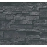 A.S. Création Vliestapete Naturstein Mauer Wand 3D-optik schwarz, anthrazit 388134 Terra
