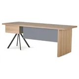 Beige-Grauer Arbeitszimmer Tisch Designer Rechteckiger Bürotisch Möbel - Braun/Grau