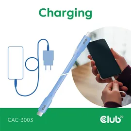 Club 3D USB Typ-C zu Typ-C Kabel 20 Gbps 240W 4K60Hz 2m blau