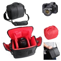 K-S-Trade Kameratasche für Canon EOS R6, Kameratasche Fototasche Schultertasche Zubehör Tasche einteilbare schwarz