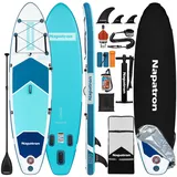 Napatron Aufblasbares Paddle Board,320cm Ultra Leichtgewicht Sup Board,Stand Up Paddling Board,Anti-Rutschdeck,Gewickelte Leine & Tragetasche,Stabil rund um Stand Up Paddle Board für Erwachsene