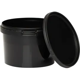 Benbow Eimer mit Deckel 0,5L x10 Schwarz - lebensmittelecht, stabil, luftdicht, auslaufsicher, geruchsneutral - Plastikeimer mit Henkel - leer - Schwarz