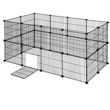 EUGAD Freilaufgehege Kaninchen, Meerschweinchen Gehege, Gehege für Kleintiere, Kleintiergehege, Freigehege für Kaninchen, Hamster, Schildkröten Hasenstall innen inkl. Tür DIY 142x72x72cm