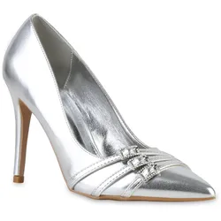 Damen Spitze Pumps in Silber