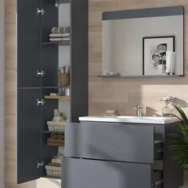 Vicco Badmöbel-Set Izan Grau 4 Teile mit Hochschrank