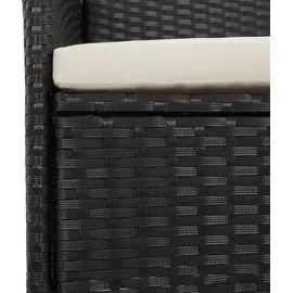 vidaXL 11-tlg. Garten-Essgruppe mit Kissen Schwarz Poly Rattan vidaXL