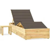 furnicato Garten-Sonnenliege 198 x 90 x 75 cm Taupe