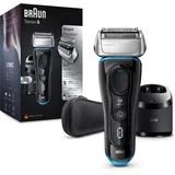 Braun Series 8 Rasierer Herren mit 3+1 Scherkopf, Elektrorasierer & Trimmer für Präzision, Reinigungs- & Ladestation, Li-Ionen-Akku 60 min, Wet & Dry, 8385cc, schwarz