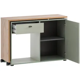 MÖBELPARTNER Schreibtisch Tiny Working Eiche / Grau