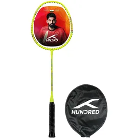 Hundred Powertek 200 PRO Badmintonschläger mit Schutzhülle | Besaitet | Material: Aluminium | Für Fortgeschrittene Spieler | Maximale Bespannung: 18–20 lbs