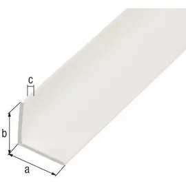 GAH Alberts Alberts Winkelprof. gl.schenkel., ungelocht L2000x B15x H1, 2x S1, 2mm Kunststoff weiß