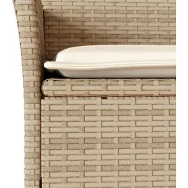 vidaXL 3-tlg. Garten-Essgruppe mit Kissen Beige Poly Rattan und Glas