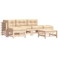 vidaXL 6-tlg Garten-Lounge-Set mit Kissen Massivholz Modell 6