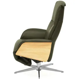 Nils Olsen Drehsessel Frederik Leder/Mikrofaser 78 x 113 x 79 cm Grün mit Relaxfunktion