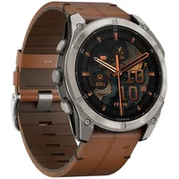 Garmin fenix 8 AMOLED 51 mm sapphire, graphit / titanium titan mit QuickFit Leder-Armband 26 mm 