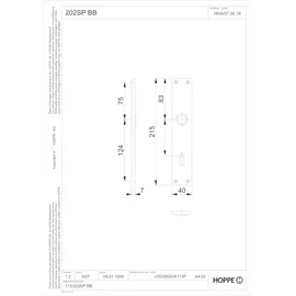 HOPPE Langschildgarnitur 202SP F4 Bronzefarbig PZ 72 Mm
