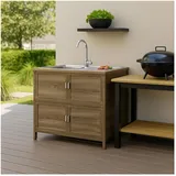 Hti-Living Spüle mit Abtropfläche und Unterschrank für Outdoorküche Sonoma
