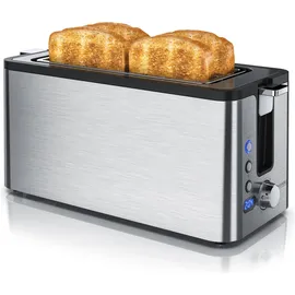 Arendo Langschlitz-Toaster Silber