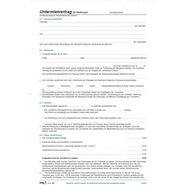 RNK Formularblock Untermietvertrag A4 SD