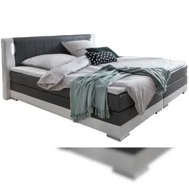 SalesFever Boxspringbett Grau/Weiß