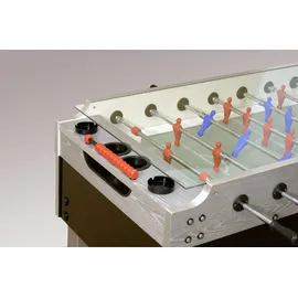 GARLANDO Tischkicker Olympic Silver mit Münzung und Glasabdec (5448.01)