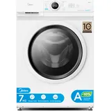 Midea MF10EW70BA10 Waschmaschine / 7kg / 1400 U/Min/EEK A-10%/Inverter Quattro Motor/Dampffunktion/Grosse Trommel/Nachlegefunktion/Kindersicherung/AquaStop, Weiß