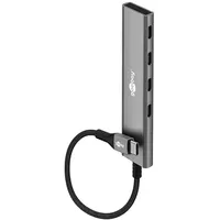 goobay Slim 4-Port USB-Hub, USB-CTM auf USB-CTM, 5 Gbit/s