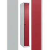 C+P Spind Classic PLUS, 1 Abteil, HxBxT 185x25x50cm, Sicherheitsdrehriegel, Hellgrau/Rubinrot von PROREGAL