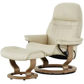 Stressless Relaxsessel mit Hocker Leder 88 x 103 x 78 cm creme