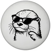 Speecheese Cooler Otter mit Sonnenbrille Magnet rund rund Lustiger